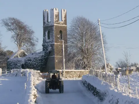 Mayo Abbey, Co Mayo, under snow on 20 December 2010, five days before Christmas.