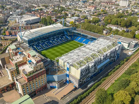 Stamford Bridge from the air in September 2023.